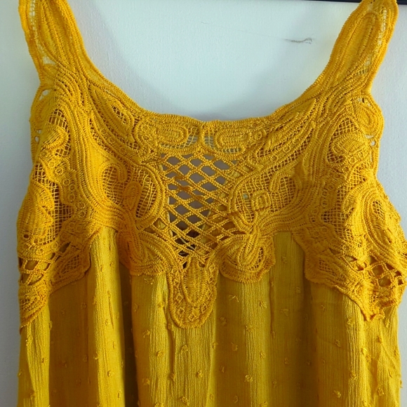Golden yellow maxi dress, size medium. - Picture 3 of 5
